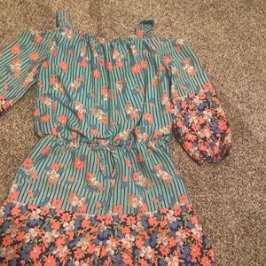 Floral girls romper